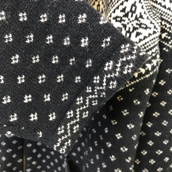 Vintage Lauren Ralph Lauren Women 1X Plus Black Cream Wool Zip Cardigan Sweater - Picture 6 of 7